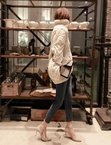 Turtleneck knit sweater