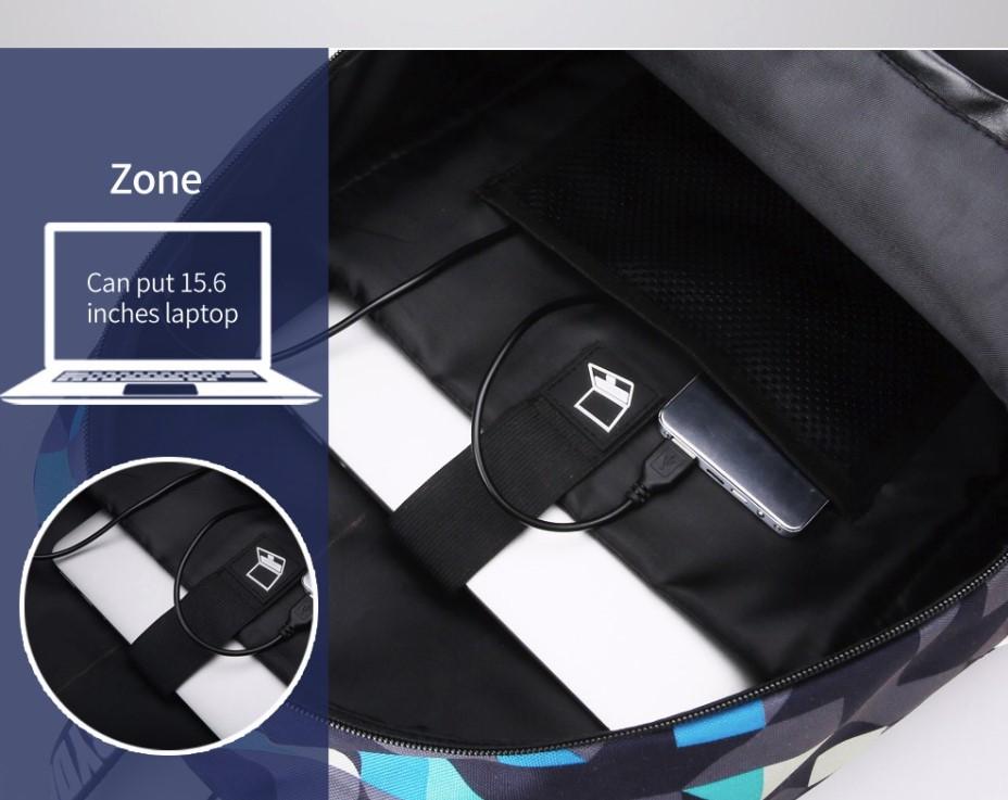 Creative usb charging backpack