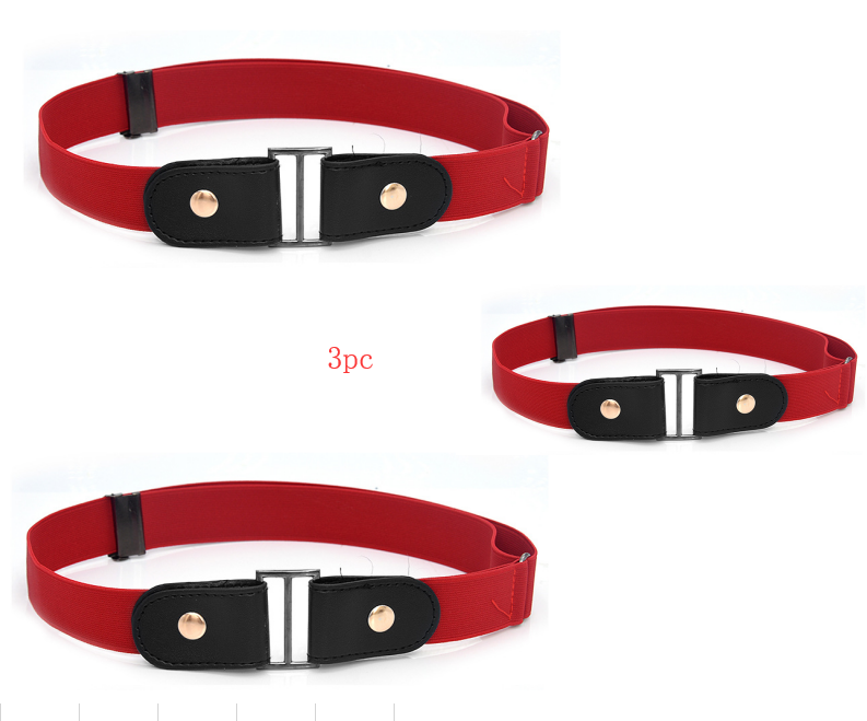 Leather Slim Stretch Invisible Belt Jeans Simple Joker Men and Women Lazy Belt