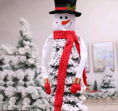 Christmas decoration non-woven snowman tree top decoration snowman holding tree decoration