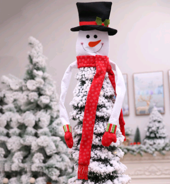 Christmas decoration non-woven snowman tree top decoration snowman holding tree decoration