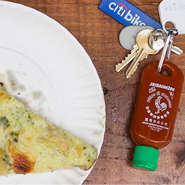 Sriracha key-chain bottle
