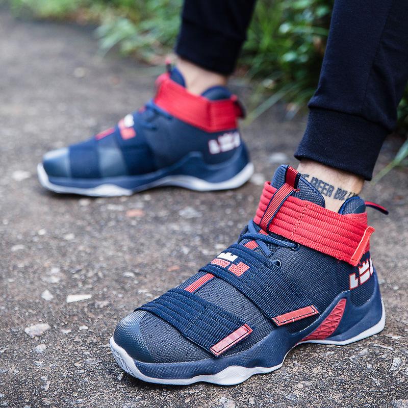 Spring new fashion shock absorption casual basketball shoes men Korean version of the trend non-slip boots sports shoes men