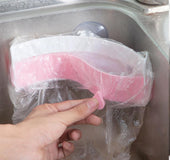 Sink clip-on trash rack Strong three-sucker sink garbage bag rack Creative trash bag rack