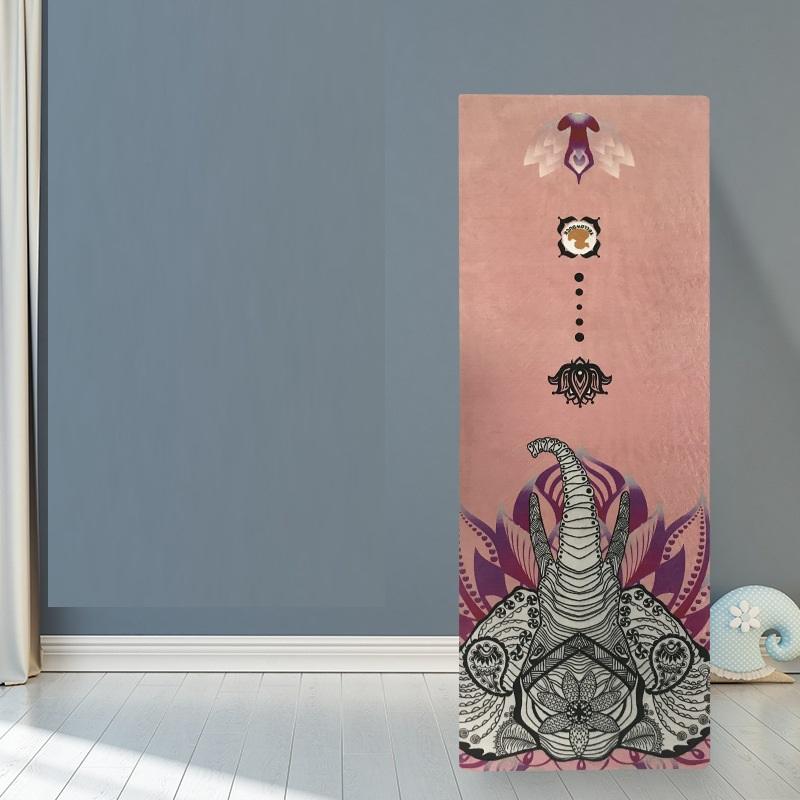 Pattern suede rubber yoga mat