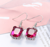 Natural stone sea blue gemstone earrings