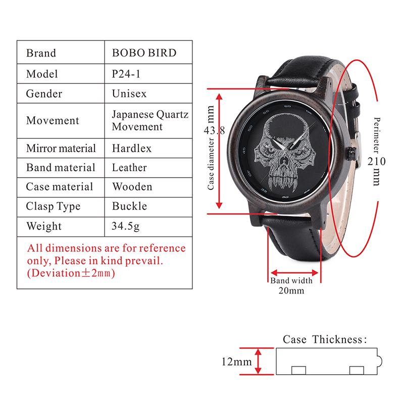 Watches Bamboo Unisex Watches  P24 Skull