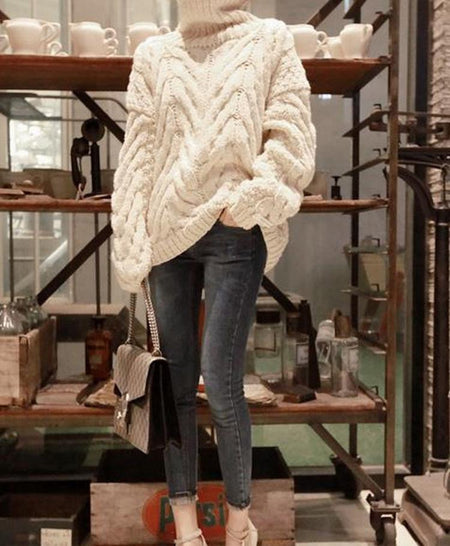 Turtleneck knit sweater