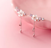 Diamond tassel earrings