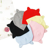 2Pcs/Set Warm Baby Hat Scarf Knitted Protect Ear Baby Boys Girls Hat Winter Beanie Scarves Suits Cartoon Cat Newborn Cap