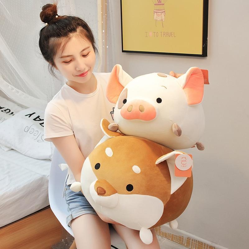 Pig plush toy dinosaur pillow