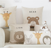 Cartoon animal pillowcase Short plush