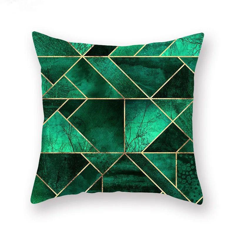 Green marble pillow case