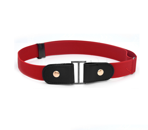 Leather Slim Stretch Invisible Belt Jeans Simple Joker Men and Women Lazy Belt