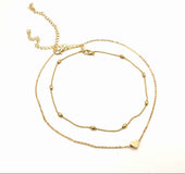 Collar corazón doble