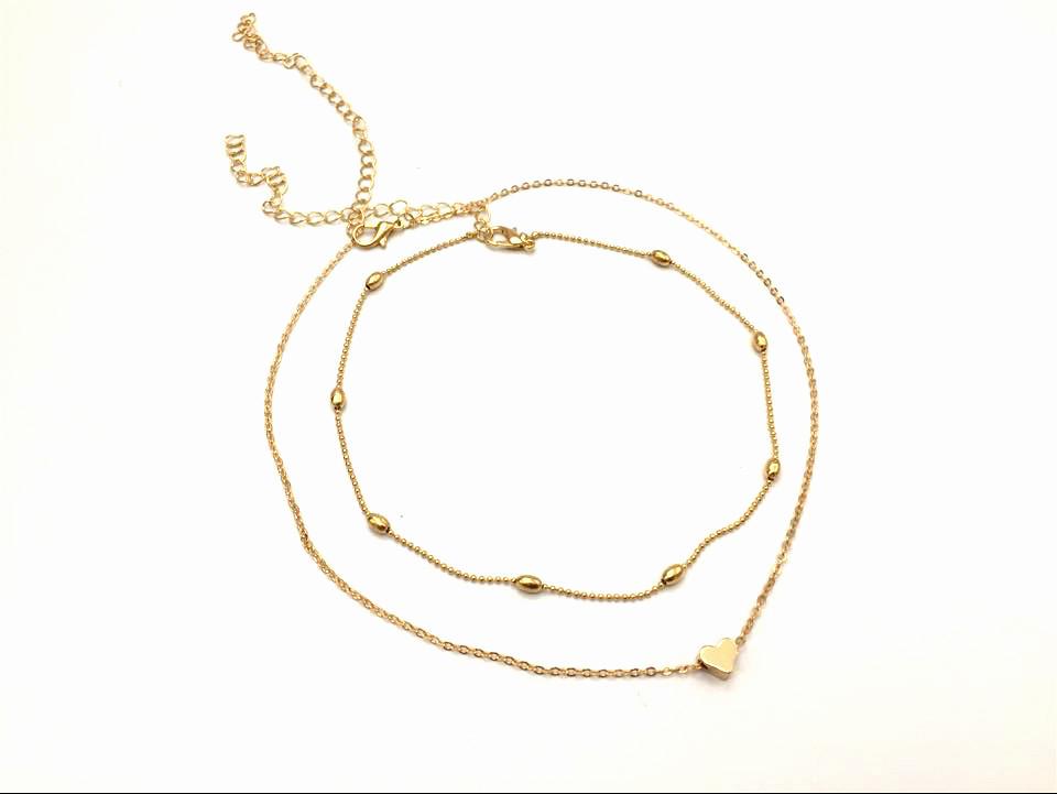Collar corazón doble