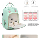 Bottle Heating Multi-Function Mommy Bag Waterproof Travel Baby Backpack With USB Interface