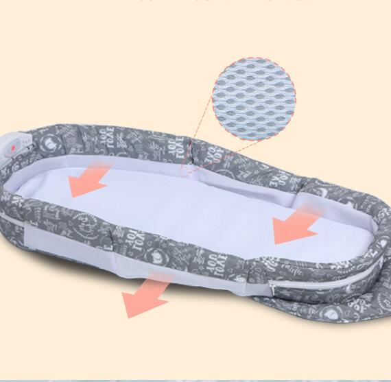Crib bed diaper table with music portable sleeping basket