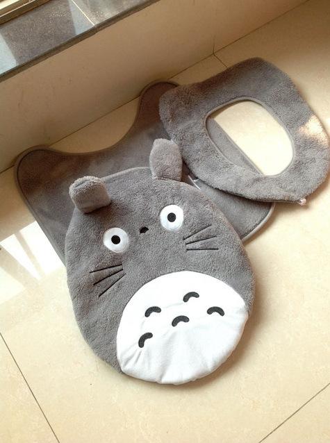 Animal style Totoro bathroom toilet cover WC seat cushion frame bath toilet cover 3 pieces toilet
