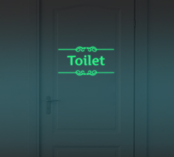 Kreative Leucht Wand Aufkleber Badezimmer Dekoration Wc Tür Vinyl Wand Kunst Decals Glow in The Dark Zitat Aufkleber Wohnkultur
