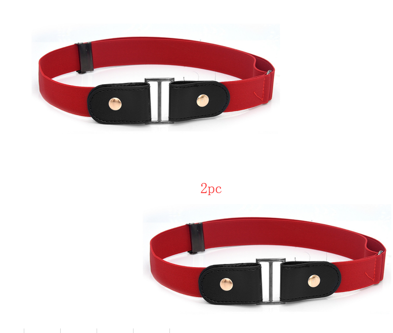 Leather Slim Stretch Invisible Belt Jeans Simple Joker Men and Women Lazy Belt