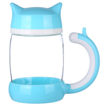 Linda Taza De Té De Cristal Transparente Gato