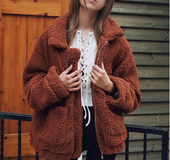Casual coat female autumn winter new Europe and the United States imitation fur wool loose coat