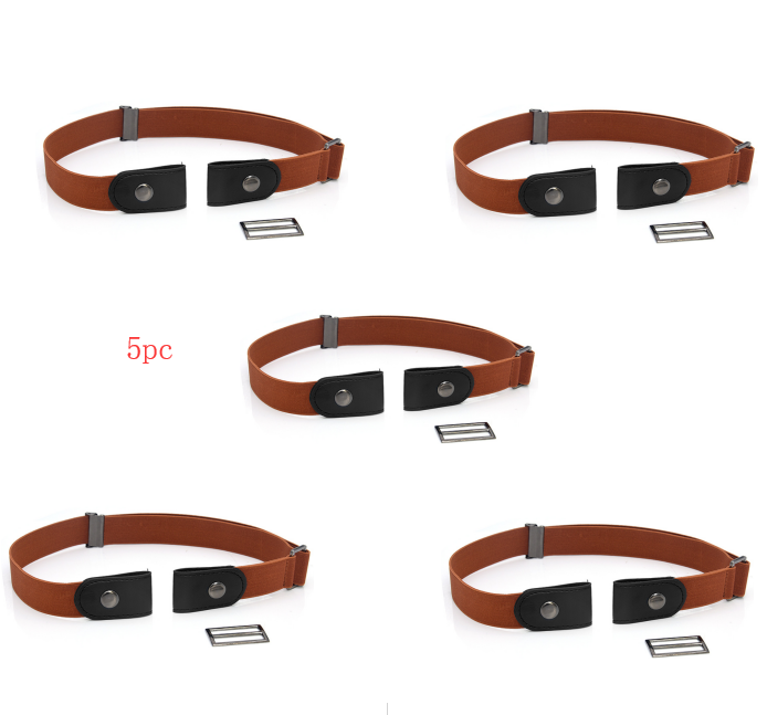 Leather Slim Stretch Invisible Belt Jeans Simple Joker Men and Women Lazy Belt
