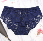 Transparent mesh lace seamless underwear
