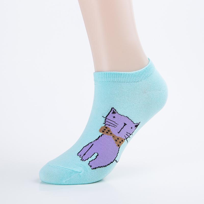 Cotton socks, cartoon cat boat socks
