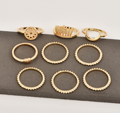 Moon Love Peach Heart Ring Combination