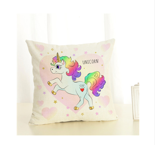 Fashion Pillow Cover Unicorn Pillow Case Cojins / Almofadas 45 Inches x 45 Cm Square Valentines Day Gift Handmade 3D Cushions