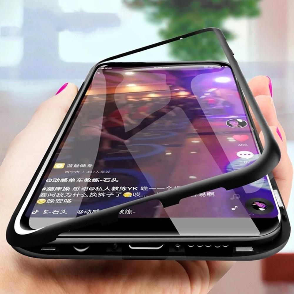 Estuche de metal magnético para teléfono móvil Samsung