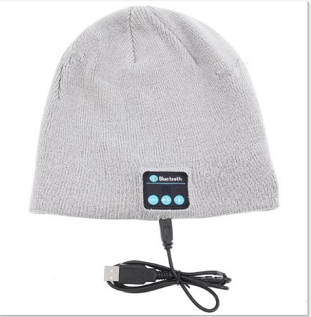 Wireless bluetooth knitted hat calls music stereo