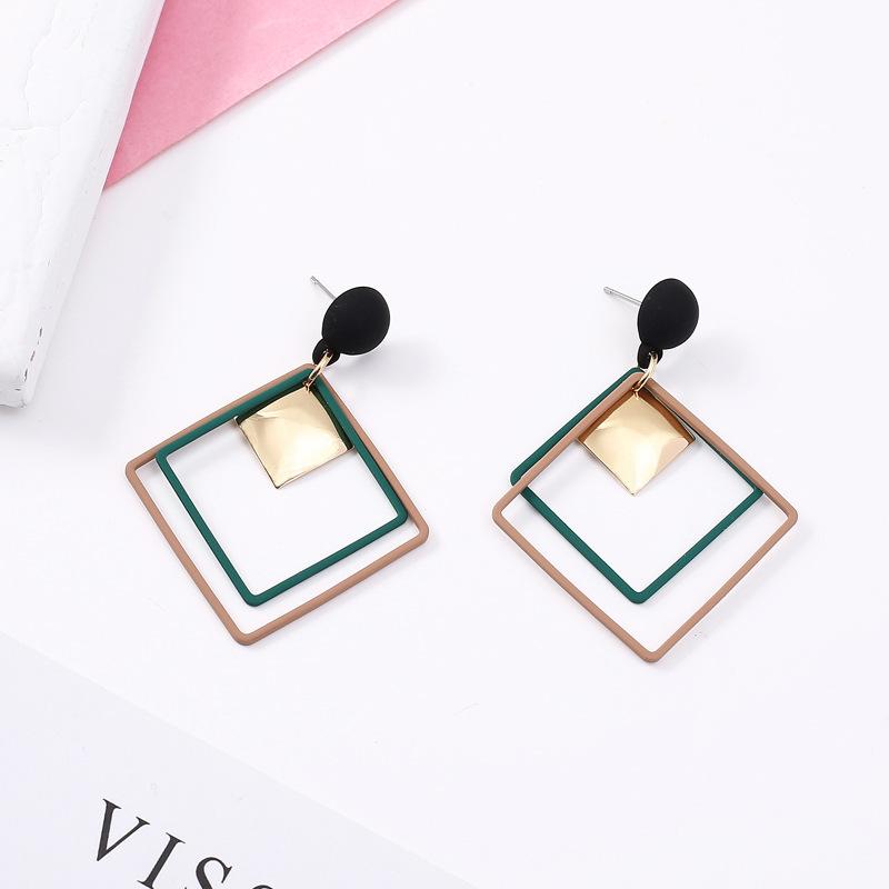 Geometric Round Marble Stud Earrings Various Models