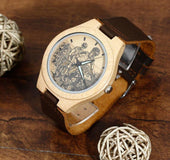 Bamboo Photo Watch Leather Strap
