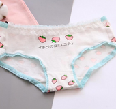 Cute Strawberry Panties Mid-Waist