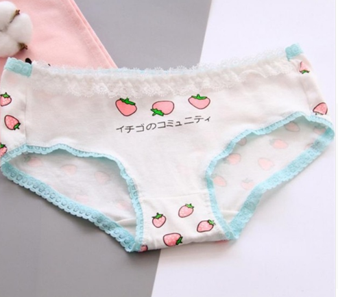 Cute Strawberry Panties Mid-Waist