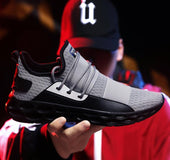 Spring and summer men's shoes fly woven running shoes low cut hollow soles cushioning breathable large size cross-country jogging casual sports shoes