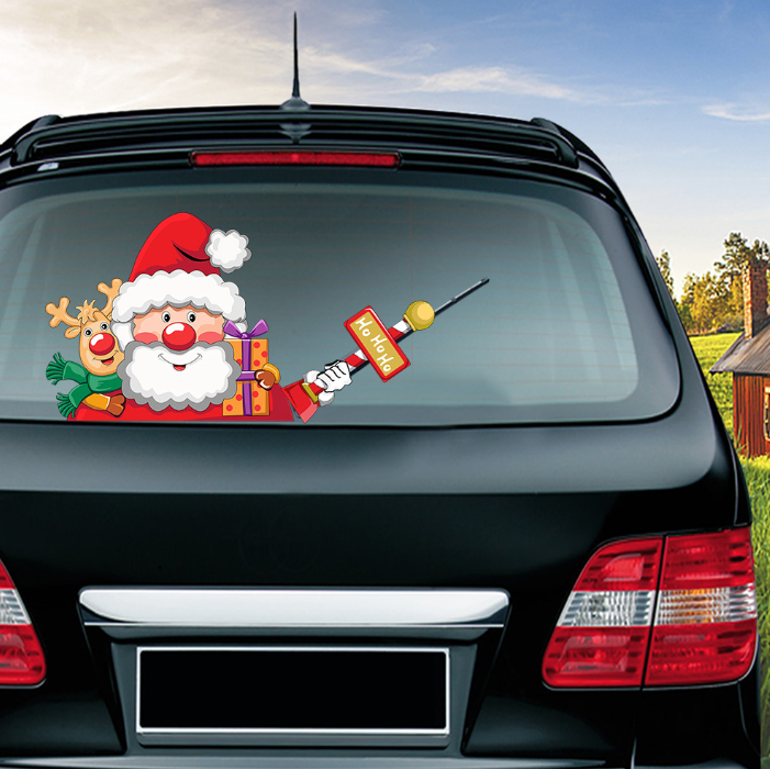 Christmas windshield stickers Santa Claus nice window stickers car wiper sticker featured gift