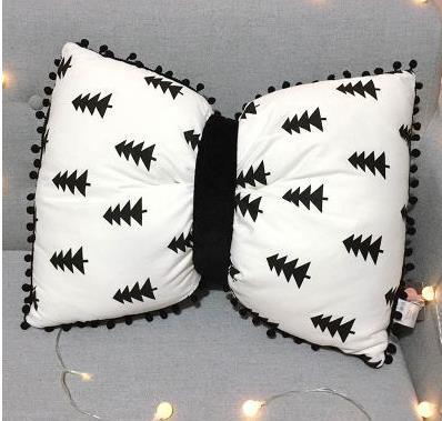 Lovely ball bow tie pillow blanket Nordic ins bedside sofa cushion pillow quilt