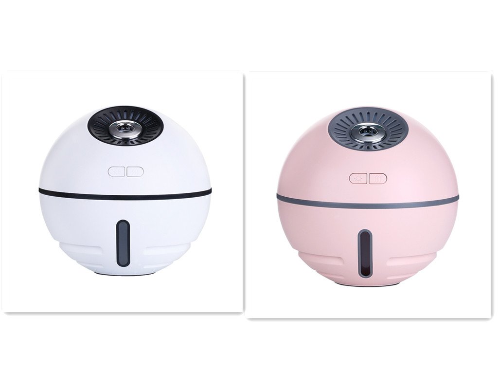The sphere humidifier has a small fan