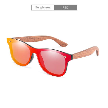 Bamboo Wood Leg Square Sunglasses