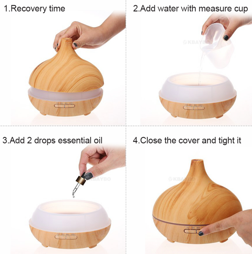 300ml Air Humidifier Essential Oil Diffuser