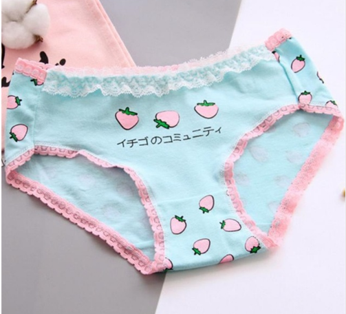 Cute Strawberry Panties Mid-Waist