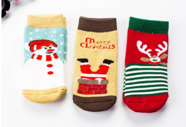 Children's Christmas Socks Thicken Cartoon Baby Socks Children's Cotton Socks