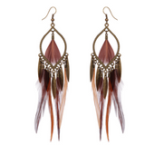Feather long earrings personality