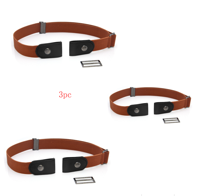 Leather Slim Stretch Invisible Belt Jeans Simple Joker Men and Women Lazy Belt