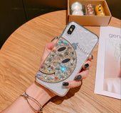Luxury rhinestone gemstone love smiley mobile   soft side 7plus female protective cover  | IPhone