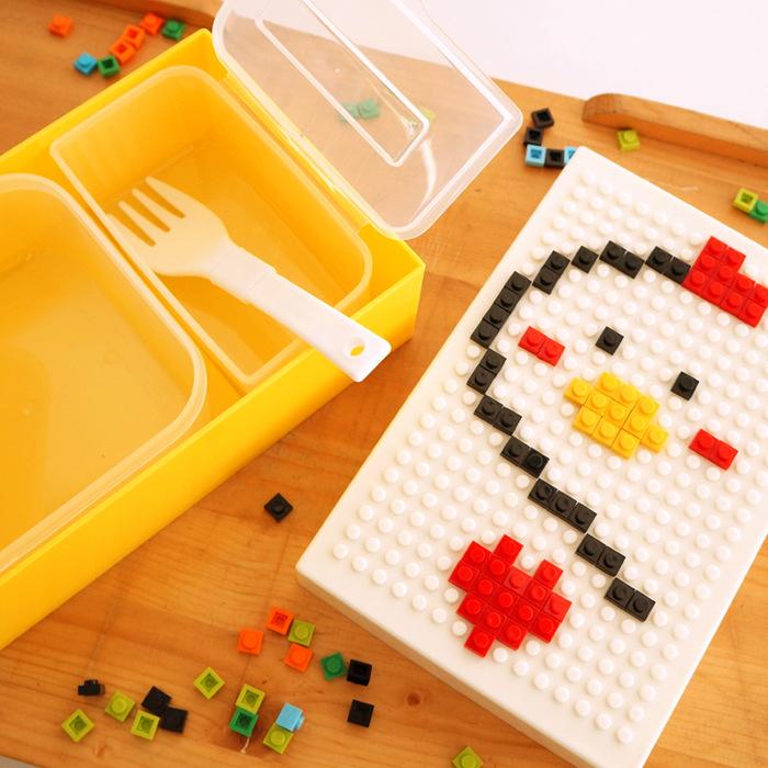 Bento box plastic creative DIY building blocks lunch box